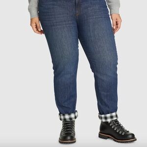 Women’s boyfriend flannel lined jeans